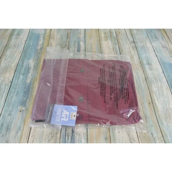 Van Heusen Air Stripe Collar Shirt Men's Size S 14 / 14.5 Button Front Red Syrah - Picture 4 of 6